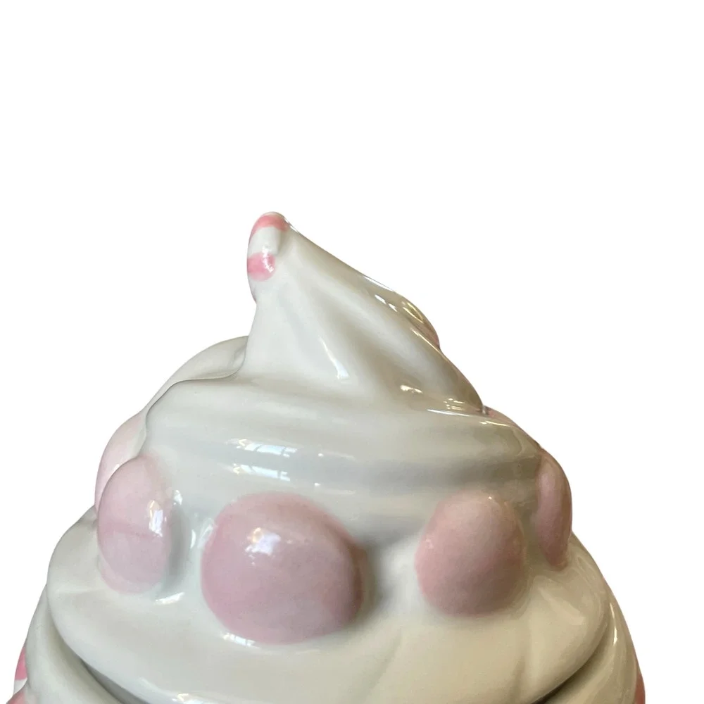 Pink Peppermint Candy Cookie Jar Holiday Canister by Peppermint & Pine NEW
